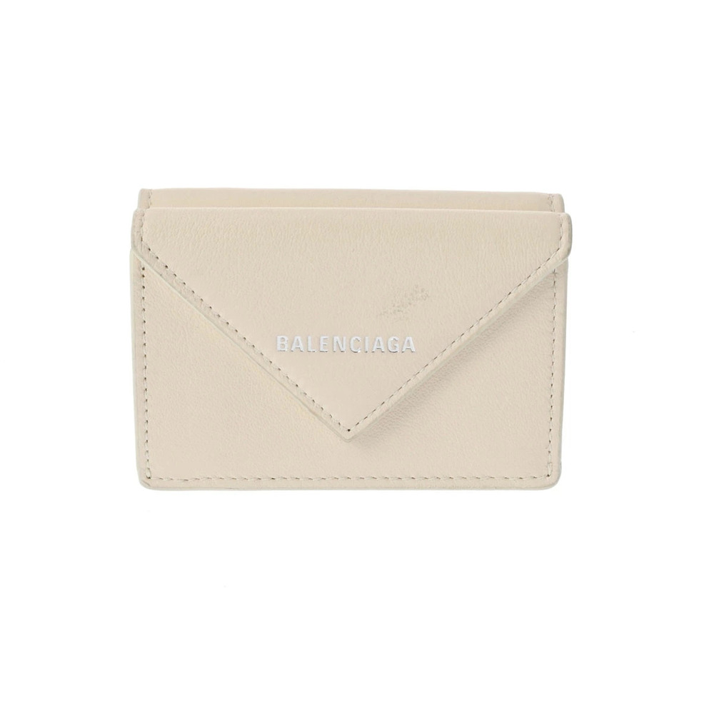 BALENCIAGA Paper Wallet Cream Calf Tri fold